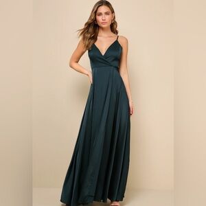 Lulu’s Ode to Love Satin Maxi Dress
